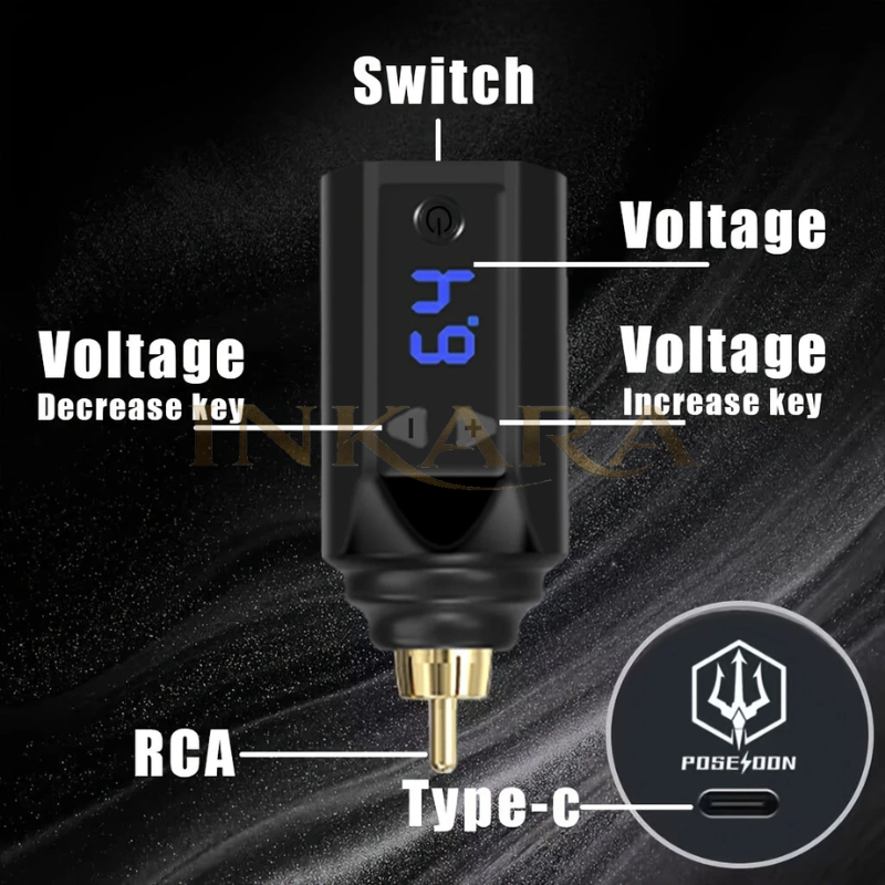 Jual Wireless RCA Tattoo Power Supply LED Display Type C