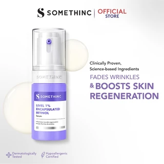 SOMETHINC Level 1% Encapsulated Retinol Serum - Menyamarkan Tekstur Kulit & Garis Halus, Serum Anti Aging, Mencegah Kerutan dan Pori Pori besar. Dark Spot, Renewal, Brighten, Smoothing Essence, & Prevent Premature, Retinol Pemula