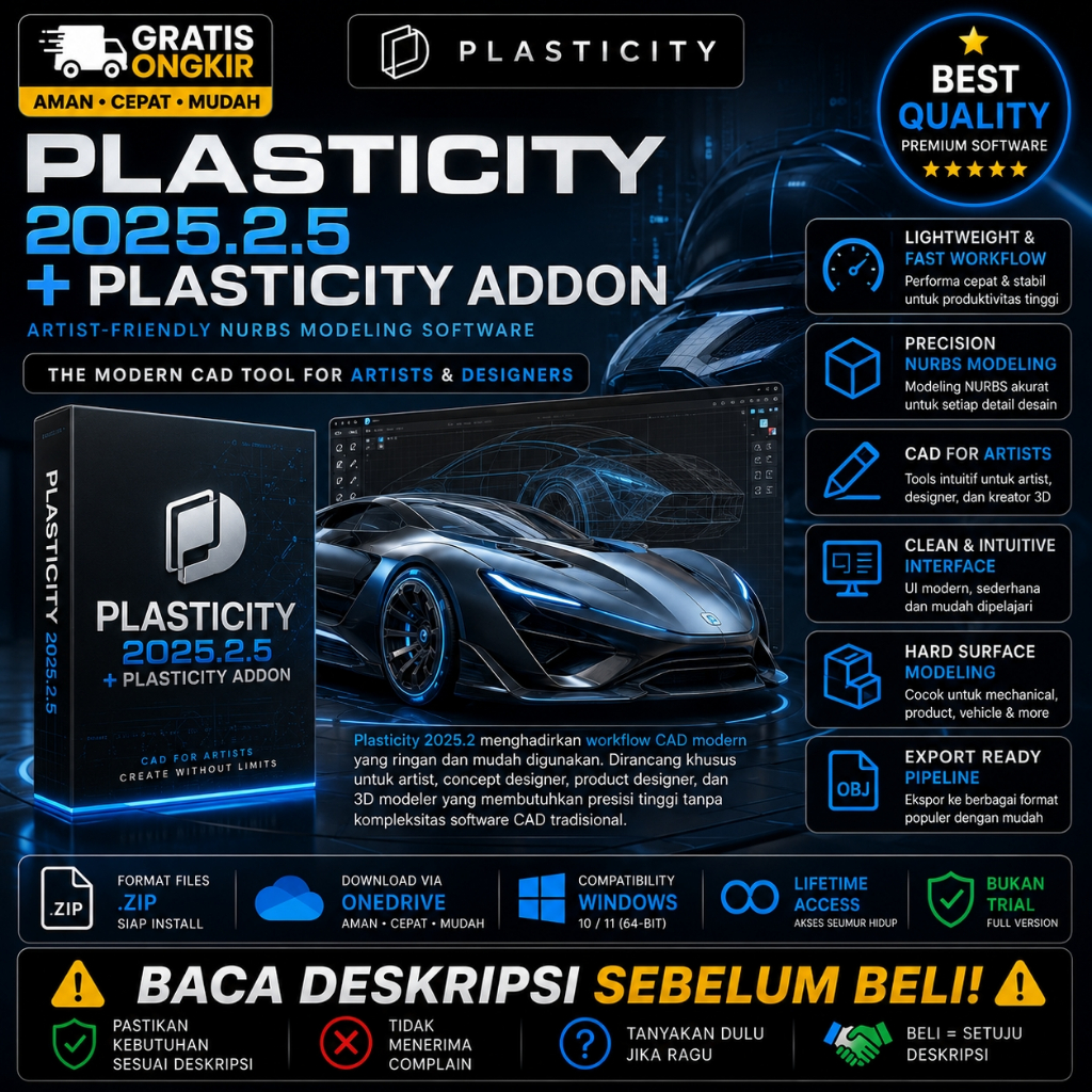 Software Windows - Plasticity 2025.2.5 + Plasticity Addon for Blender - 180226