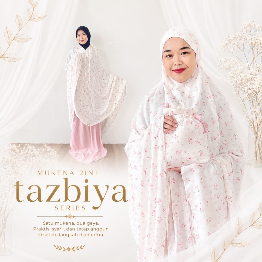 [RESLETING] Mukena Dewasa Motif Tazbiya 2in1 Series By Aissah.id - Bisa COD