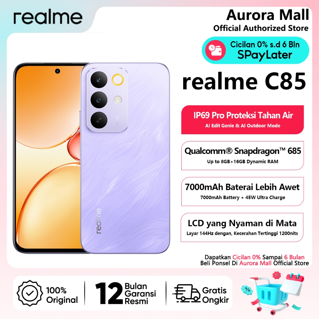 realme C85 Series 8/128GB 8/256GB - Garansi Resmi Hp Android Murah Terbaru 2026 Handphone Bisa COD