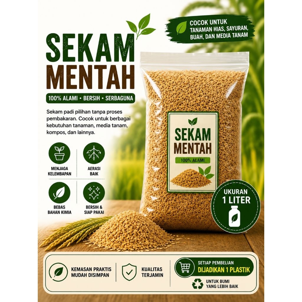 Media Tanam Sekam Mentah Ukuran 1 Liter