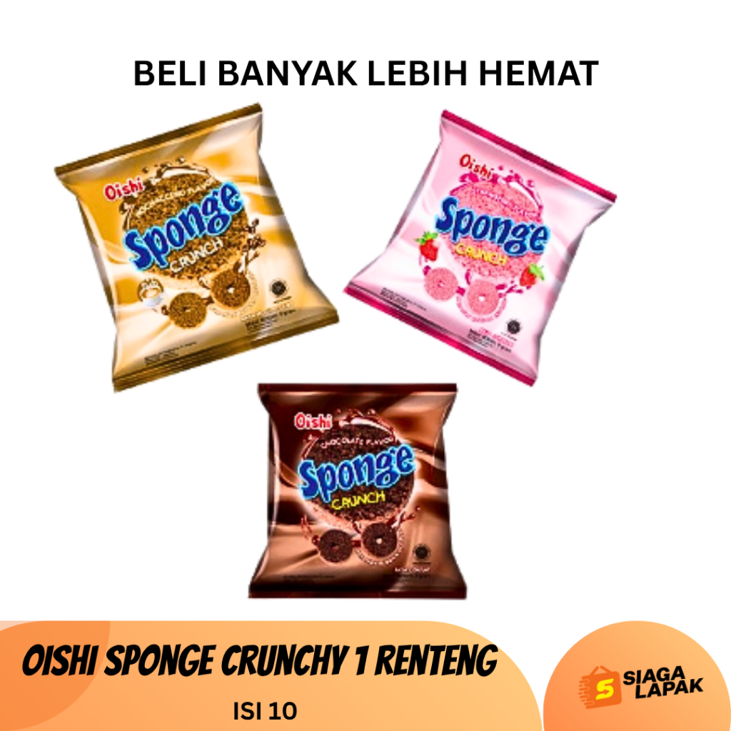 Jual Sponge Oishi 1 RENTENG ISI 10 PCS Snack Crunchy All Varian Rasa ...