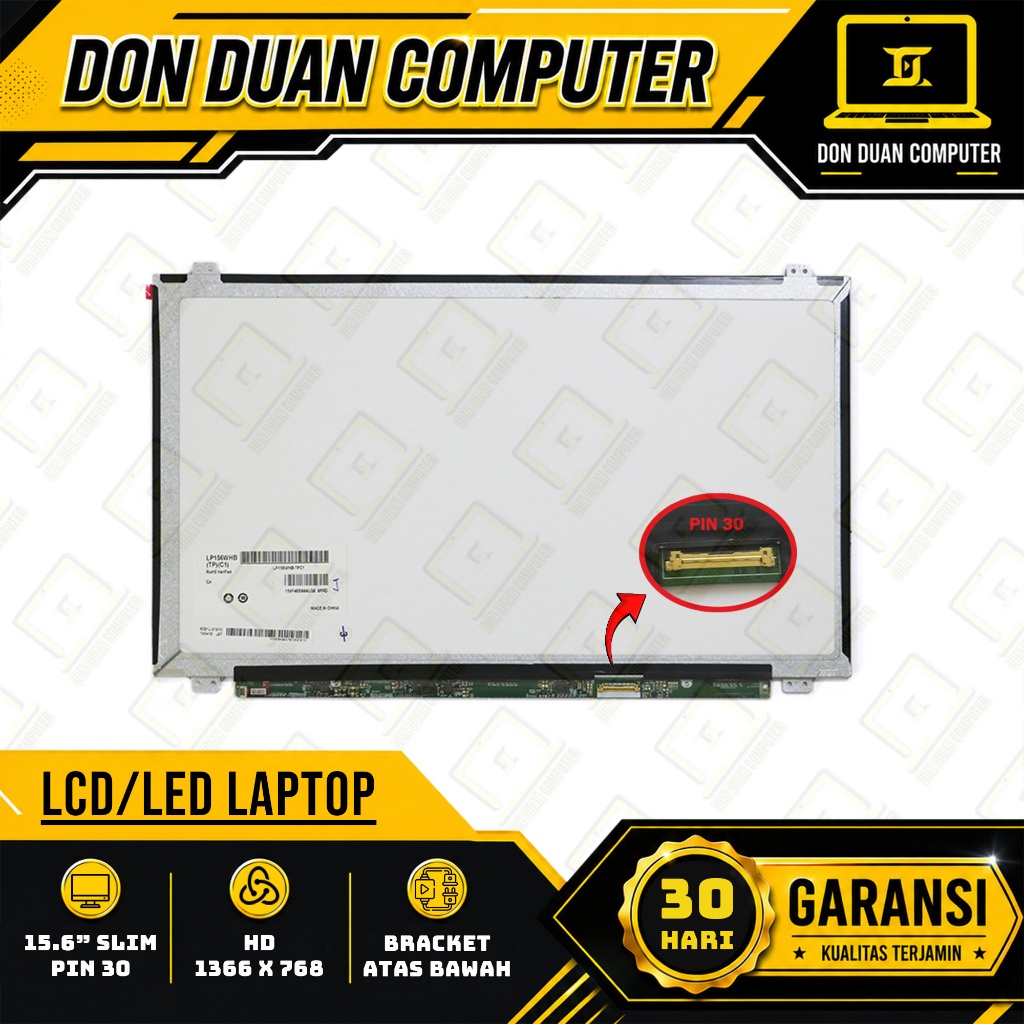 Jual LED LCD Layar Laptop 15.6 Inch pin 30 Slim HD for Semua Merk ...