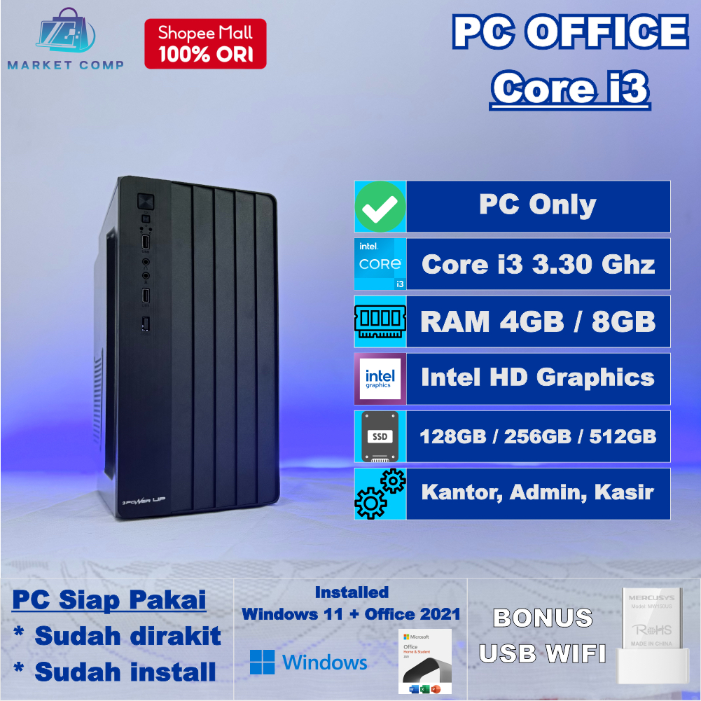 PC Rakitan Core i3 - CPU Komputer Kantor