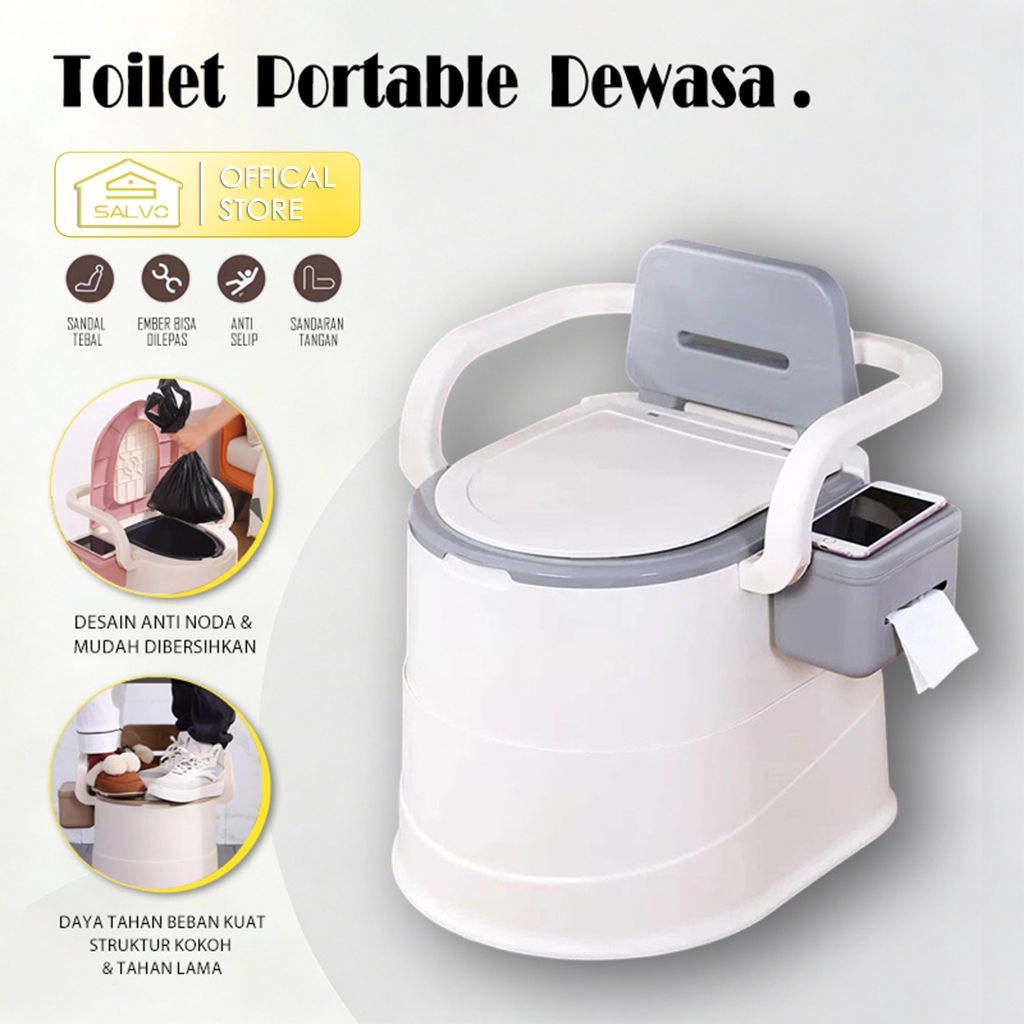 Salvo Toilet Portable Lansia Ibu Hamil Sandaran Tangan