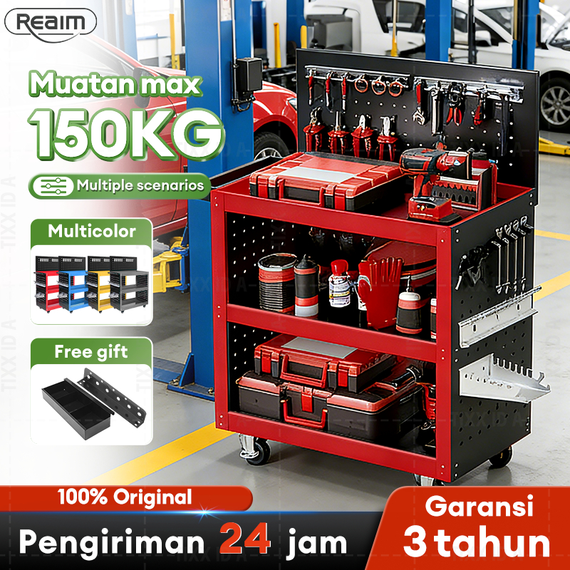 Jual Reaim Troli Bengkel Rak 3 Susun Trolly Trolley perkakas tools Tool ...