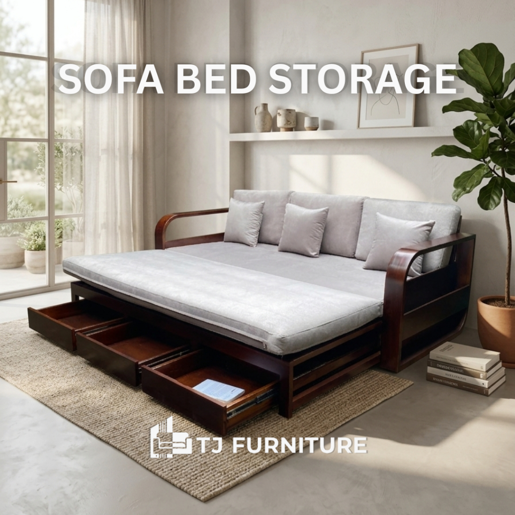 sofa set kombinasi bed 321 seater + Storage /sofa ruang tamu modern minimalis | TJ Furniture Jepara