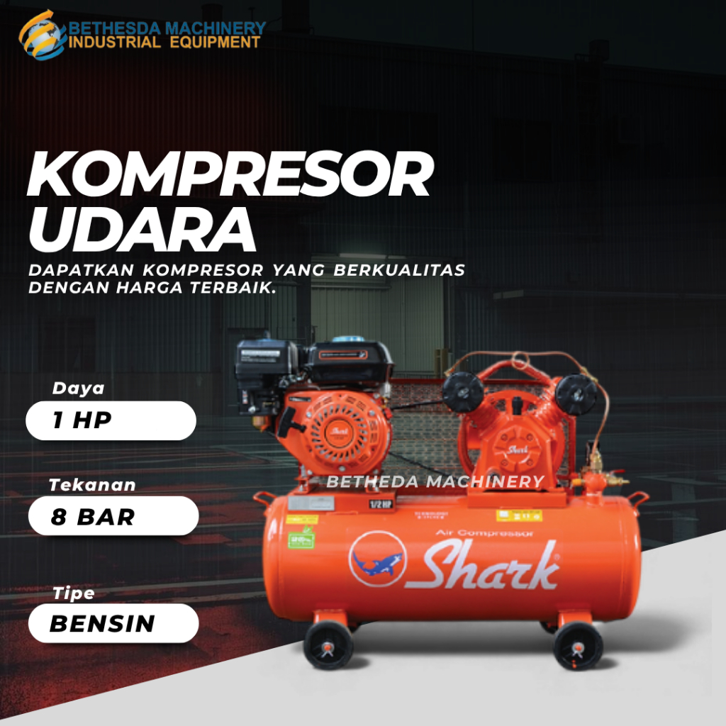 Jual Mesin Kompresor Angin 1 HP Kompresor Bensin 1 HP 8 BAR Air ...