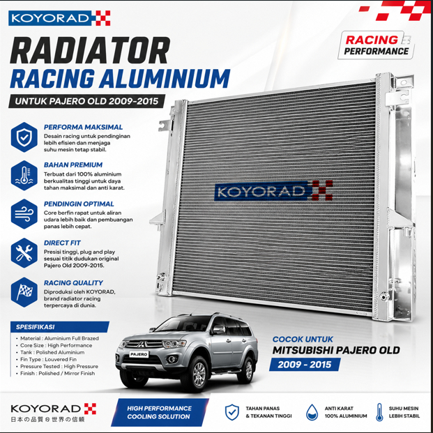 Jual RADIATOR KOYORAD RACING ALUMUNIUM UNTUK PAJERO OLD DAKAR EXCEED ...