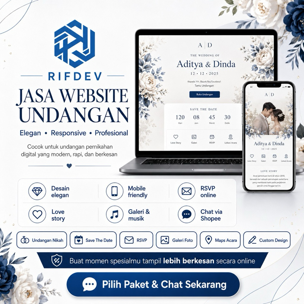 Jasa Website Undangan Digital | Udangan Pernikahan Online Elegant Responsive