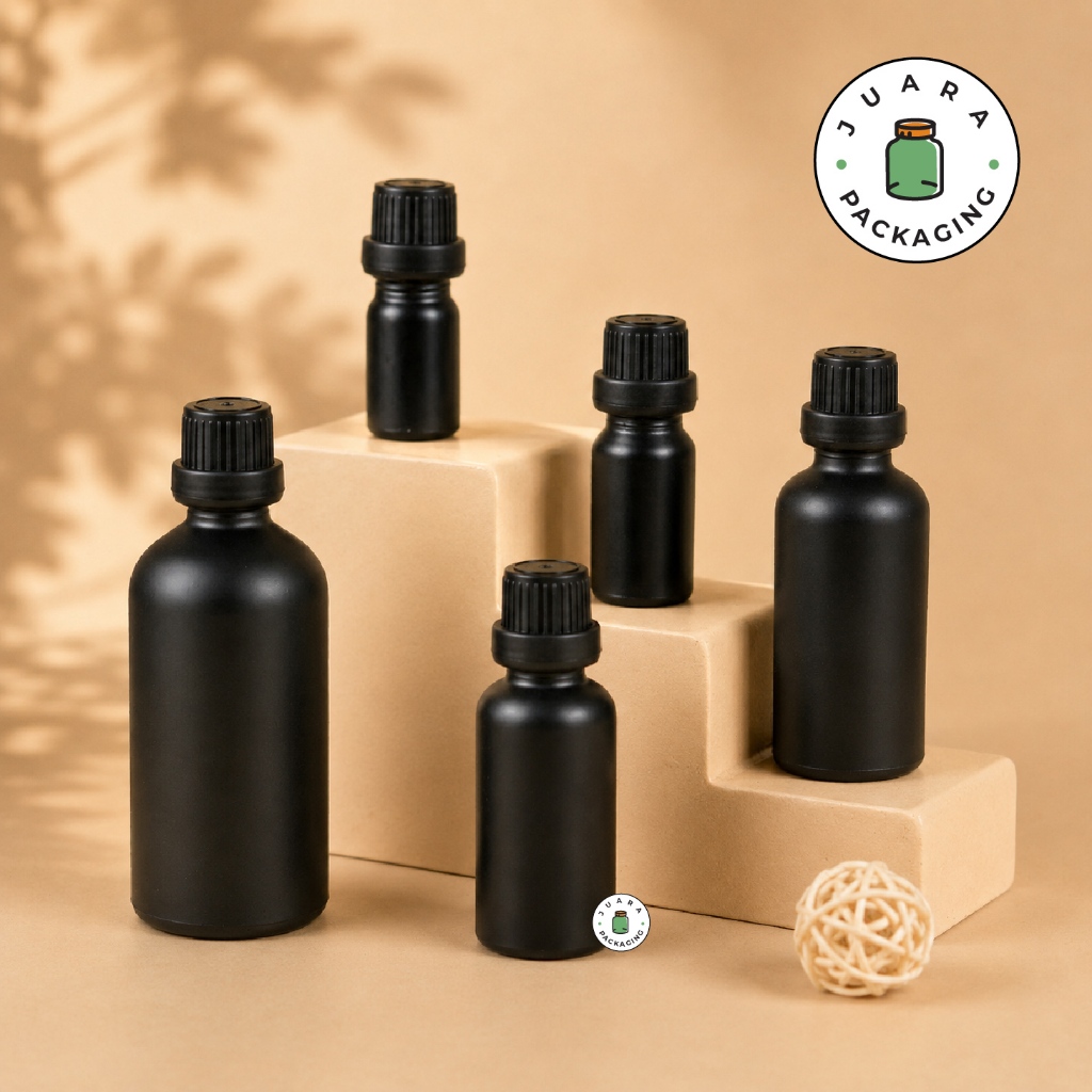 Jual Botol Kaca Hitam Doff 5ml 10ml 30ml 50ml 100ml – Dropper Tetes ...
