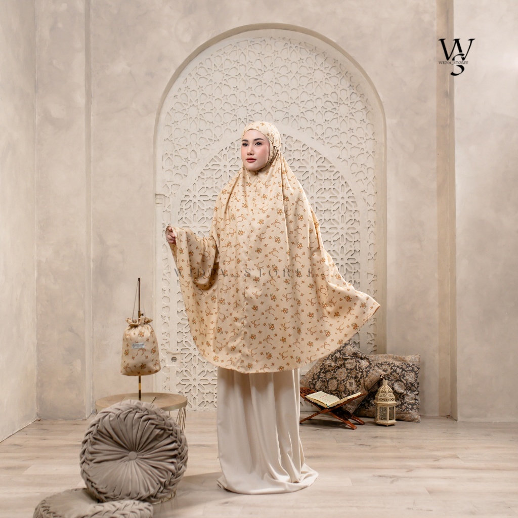 Mukena Dewasa Katun Motif Mix Polos Travel 2in1 Microtex Premium