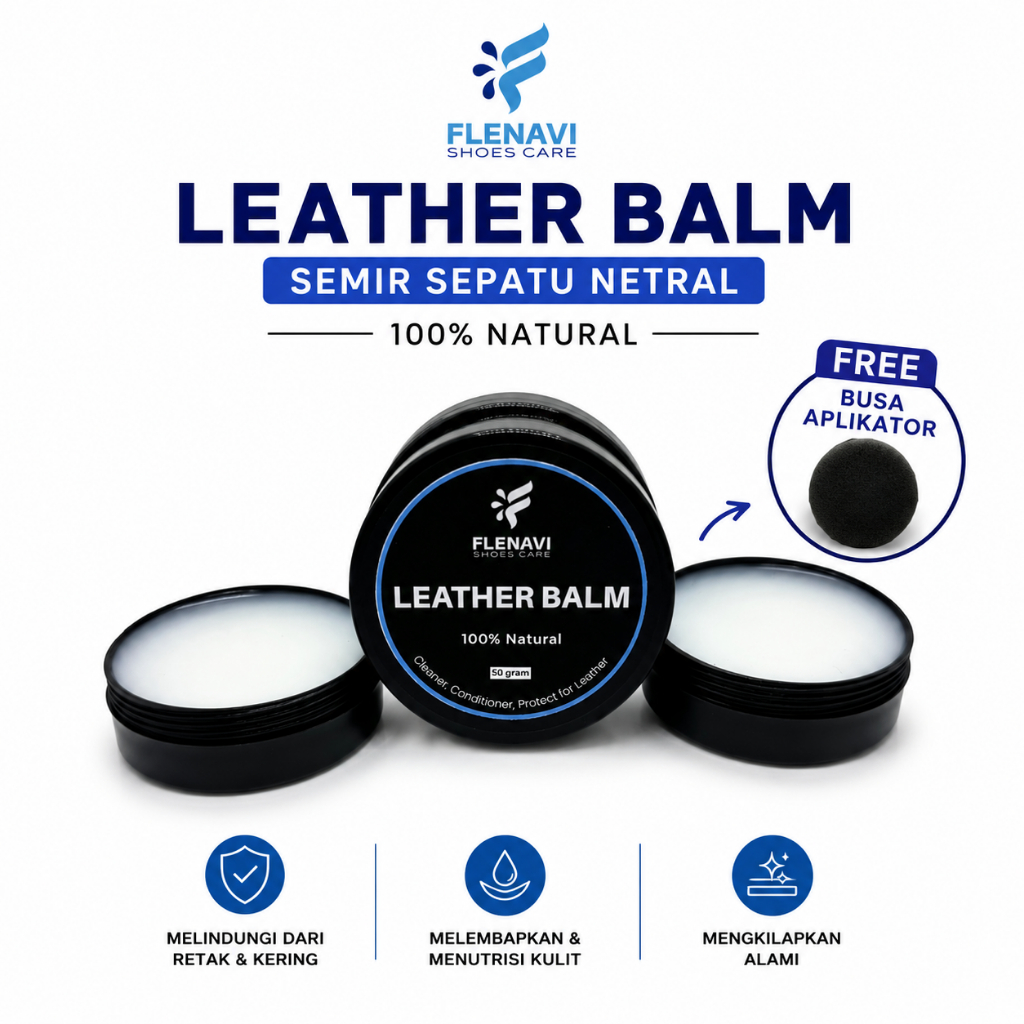 Jual Flenavi - Leather Balm Semir Sepatu Netral Free Spons - Balsem ...