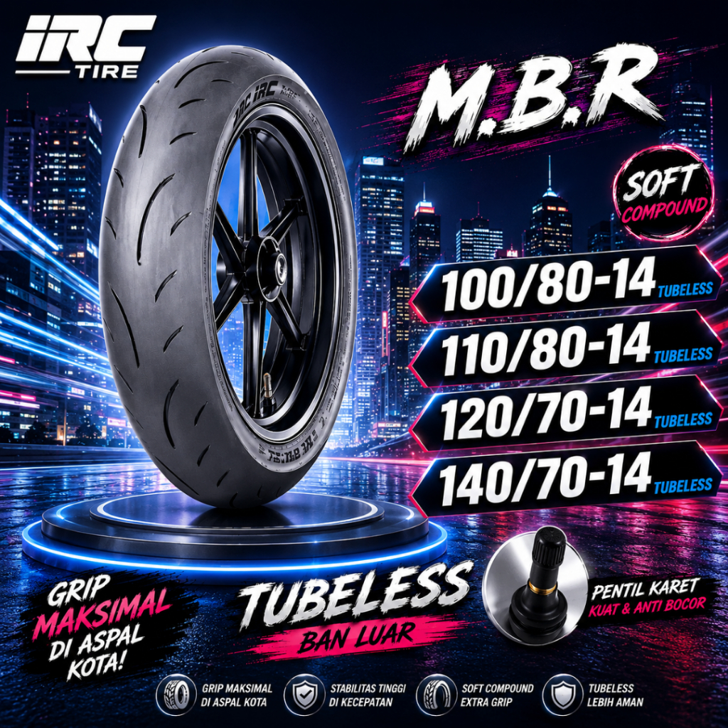 Jual Ban Motor Ring 14 Ban Motor IRC MBR 100/80-14 110/80-14 120/70-14 ...