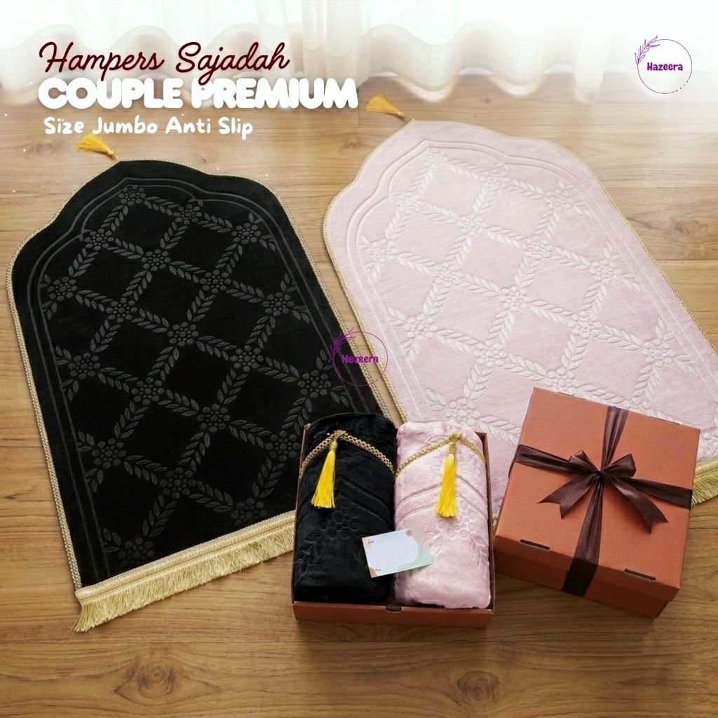 Hampers Sajadah Premium Couple Size Besar Hadiah Kado Wedding Pernikahan / Seserahan / Ramadhan / Hantaran / THR Lebaran / Wisuda / umroh / haji by hazeera