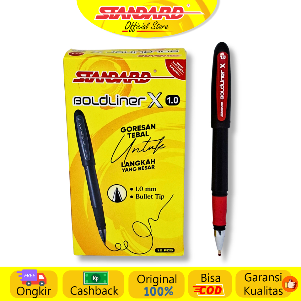 Standard - Pulpen Boldliner X 1.0 ( Alat Tulis / Pen / Ballpoint / Pena ) (3)