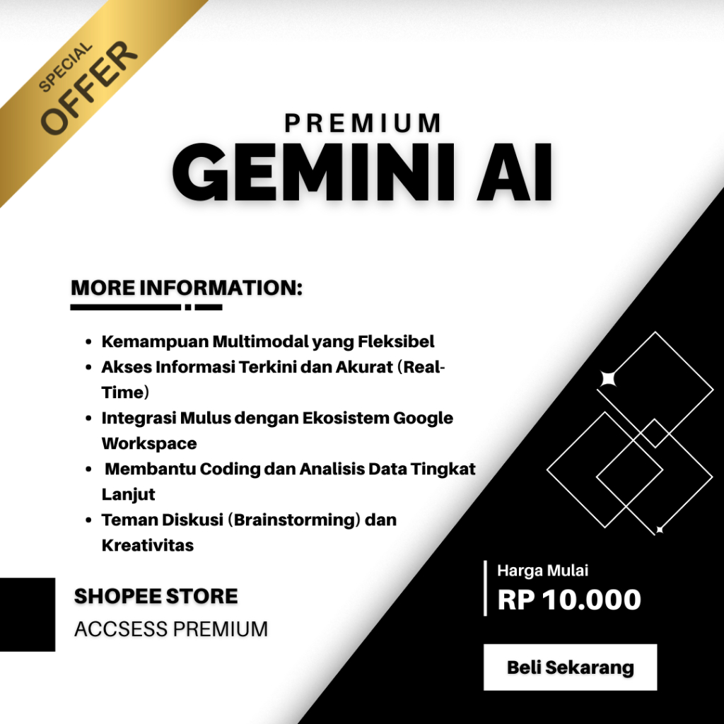 Gemini AI Pro 3 Bulan Akses Fitur Pintar Bantu Kerja dan Tugas Kuliah