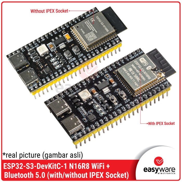 Jual ESP32-S3-DevKitC-1 N16R8 WiFi Bluetooth 5.0 Development Board ...