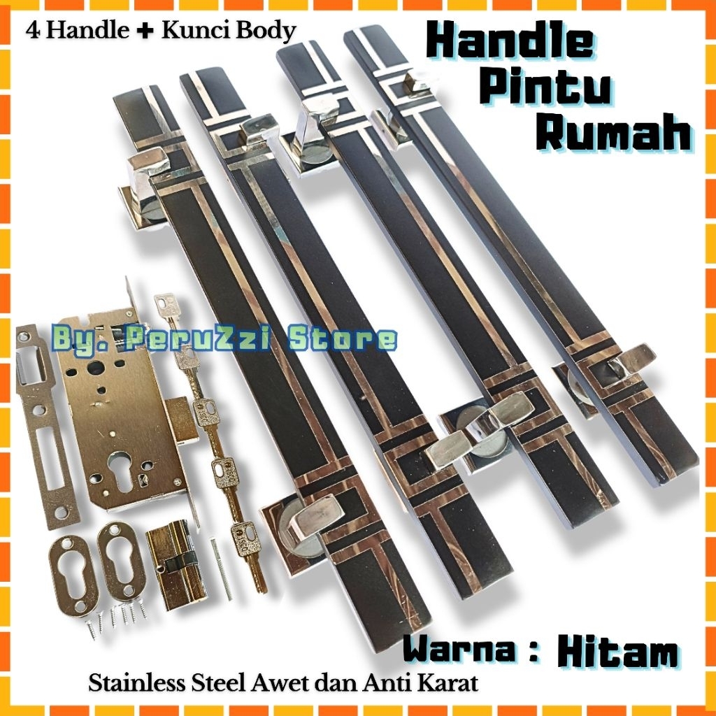 BEST SELLER Gagang Pintu Rumah 2 Pintu 45cm 10x40 GEPSBUL KAKI PENCENG 60cm Handle Pintu Kupu Tarung