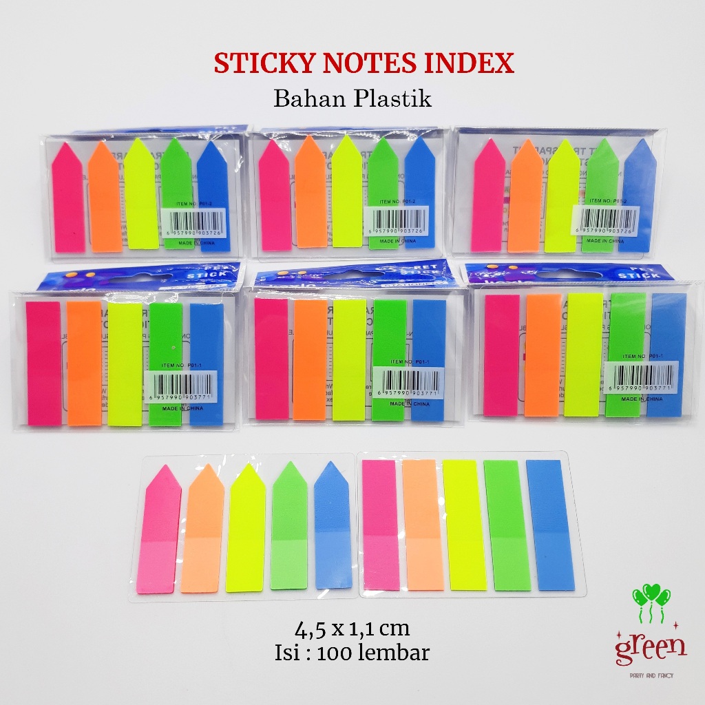 Jual Sticky notes plastik Sticky notes index isi 100 lembar Stick note ...