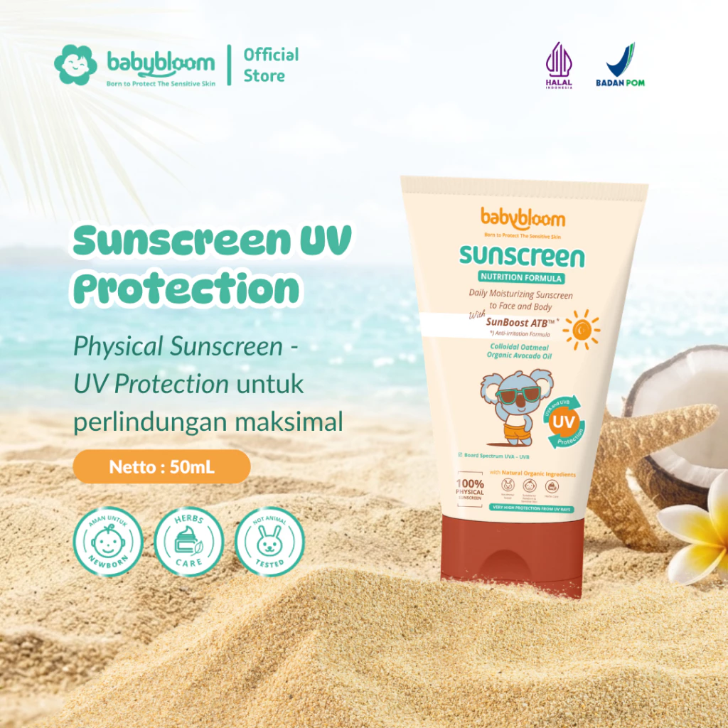BabyBloom Physical Sunscreen Anak & Bayi UV Protection ++ 50 gr - Sunscreen untuk kulit anak sensitif - foto 1