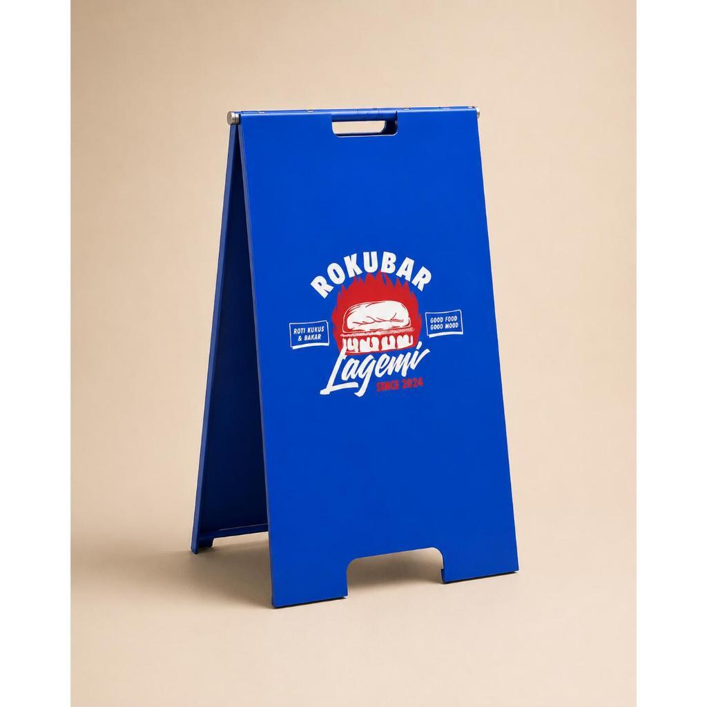 Jual STANDING SIGN 2 SISI FULLPLAT BESI - FREE CUSTOM STICKER | Shopee ...