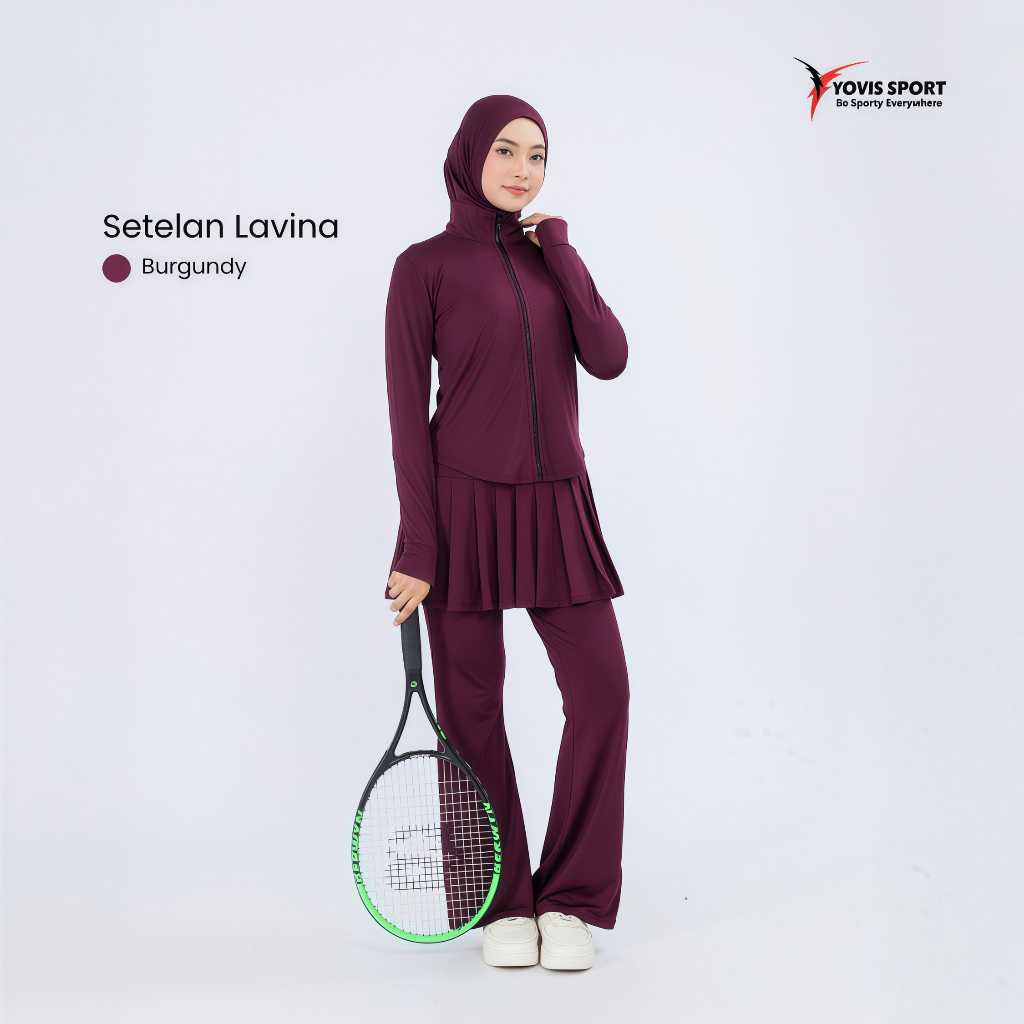 Lavina Sport Set 4-in-1 FREE HIJAB by Yovis Sport / Baju olahraga wanita / setelan olahraga wanita berhijab