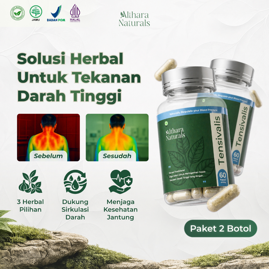 Tensivalis Althara Naturals Obat Darah Tinggi Herbal Hipertensi Paket 2 Botol