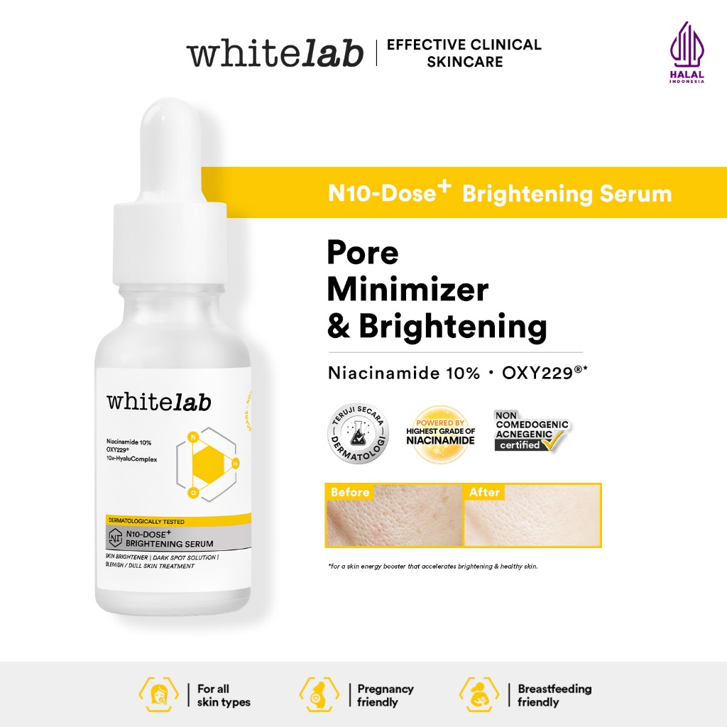Whitelab Serum Niacinamide 10% Brightening - Serum Pencerah Wajah Intensif N10-Dose+ 2.0