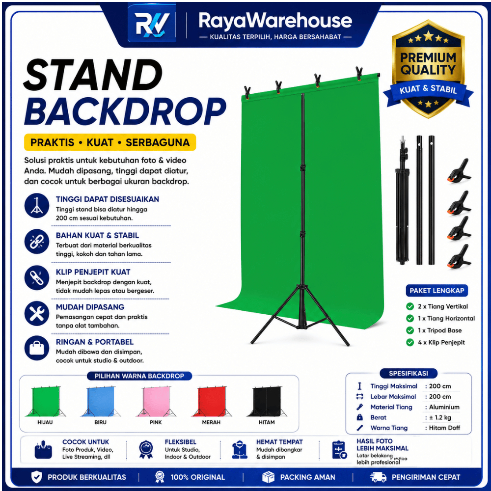 Jual Stand Backdrop Background T Shape Tiang Fotografi Green Screen ...