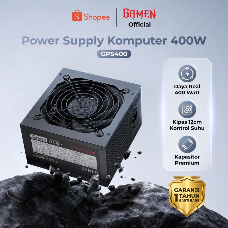 Jual GAMEN GPS400 Power Supply Komputer 400W Daya Real PSU PC Gaming ...