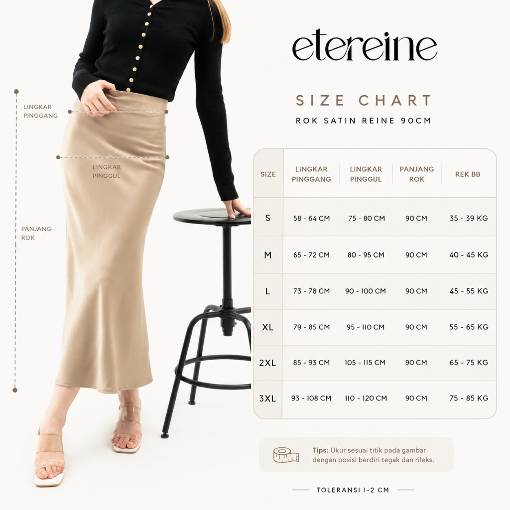 Jual ETEREINE [Rok Satin Reine 90CM] - Satin Long Skirt - Rok Satin ...
