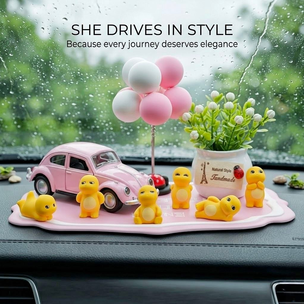 [ SET LENGKAP ] Pajangan Mobil Lucu Dengan Beruang Dekorasi Mobil Nuansa Warna Kuning Pajangan Dashboard Mobil Beruang Strawberry Pajangan Interior Mobil Lotso & Nailong Lucu