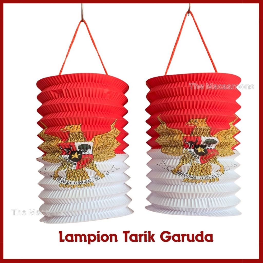 Lampion Tarik Garuda Merah Putih Bahan Kertas / Dekorasi 17 Agustus HUT RI