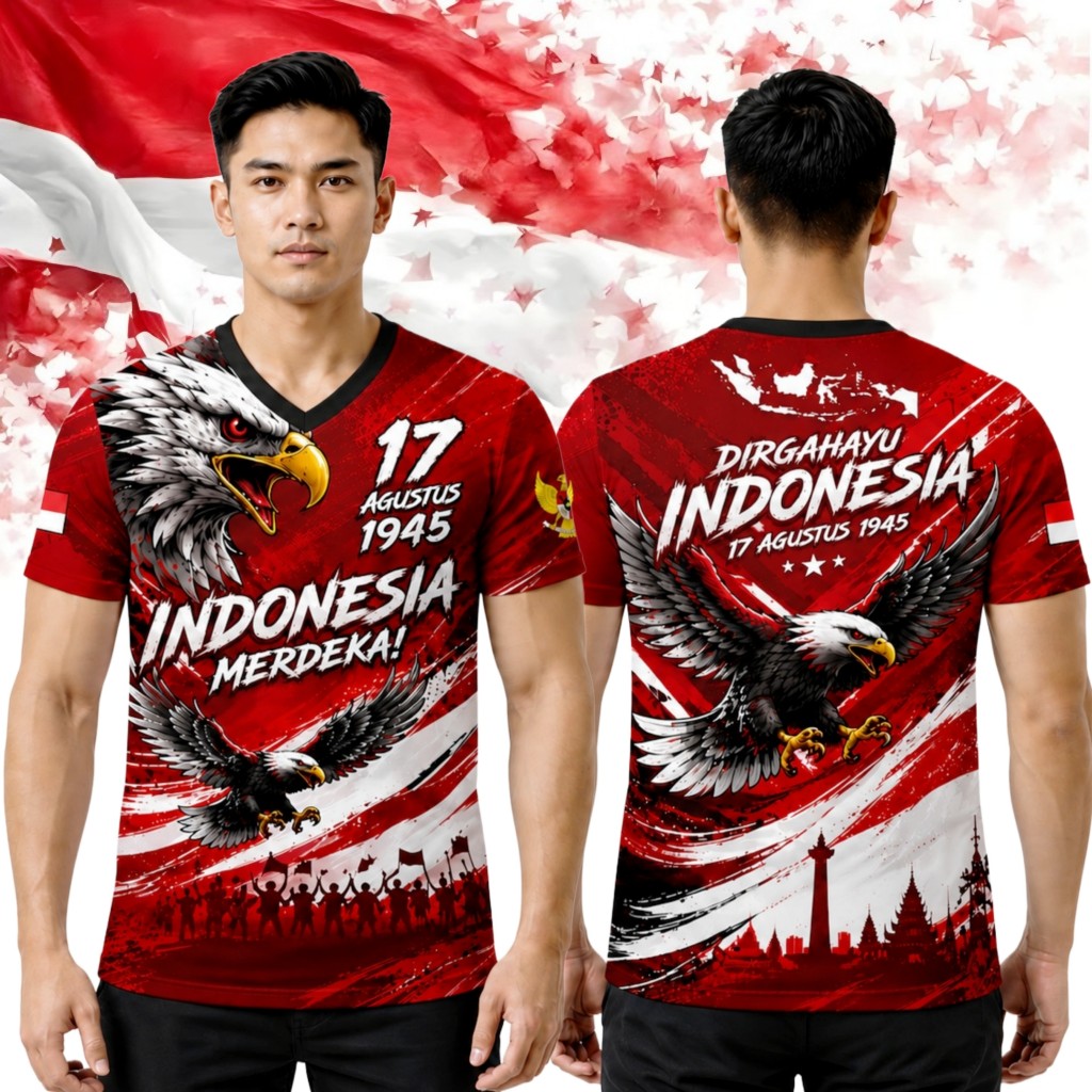 Kaos Jersey 17 Agustus 2026 Dewasa Merah Putih Dry-Fit Milano Premium/Kaos Jersey Kemerdekaan HUT RI 17 Agustus 2026/ Kaos Jersey Kemerdekaan Dewasa 17 Agustus 2026