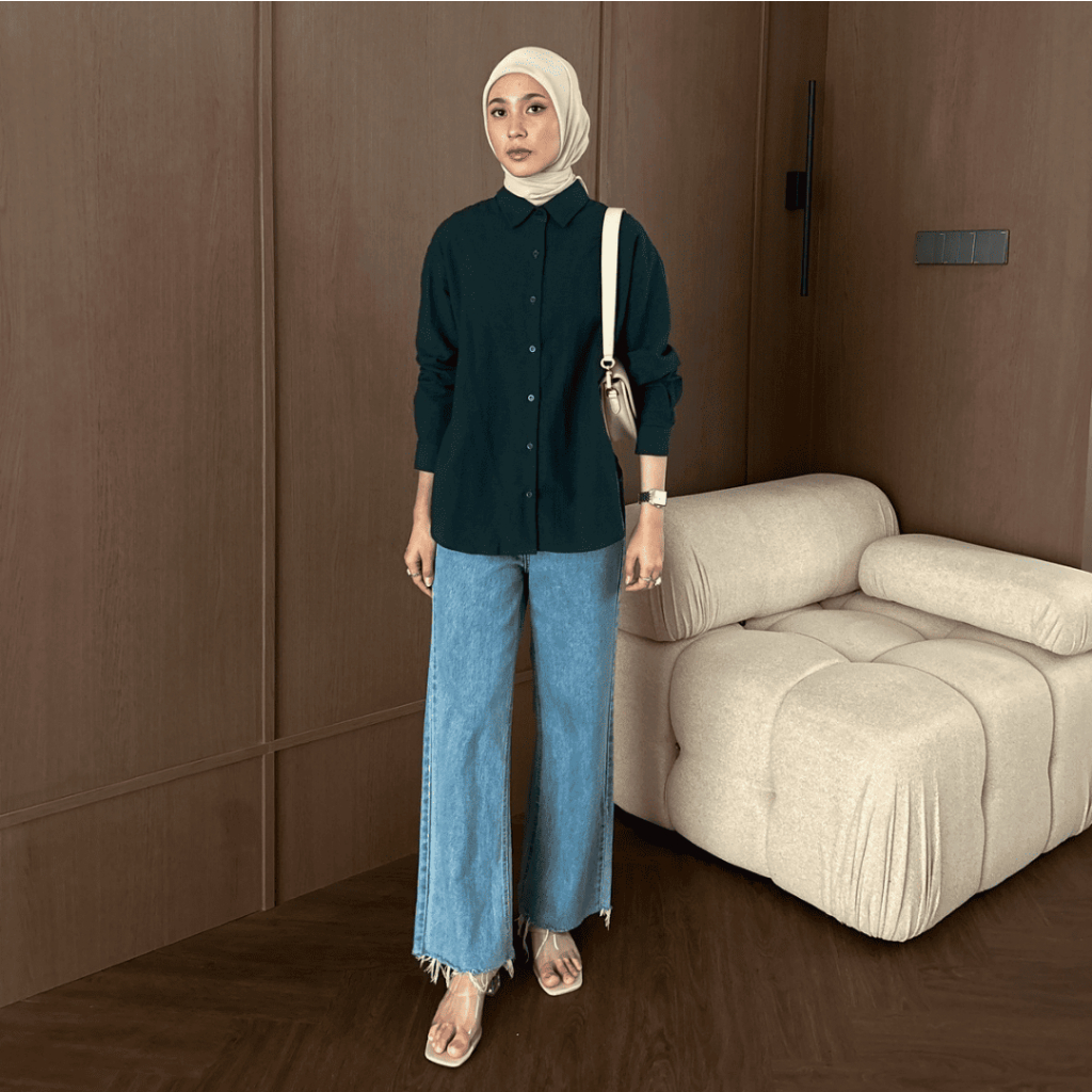 COTTONARY Avery Shirt | Kemeja Casual Muslim wanita