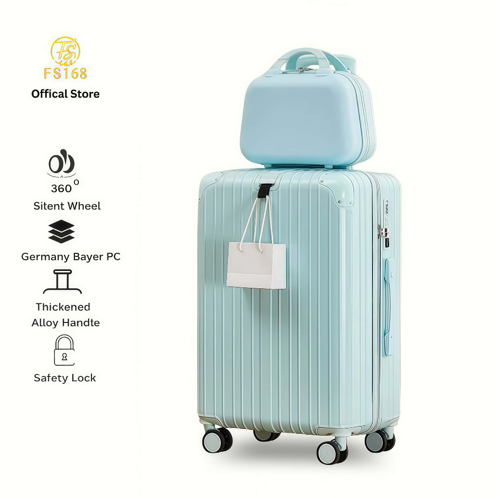 Fs168 koper Kabin 20 Inch Bagasi tas koper besar anak perempuan 24 Inch Beauty Case koper Mini 18 Inch