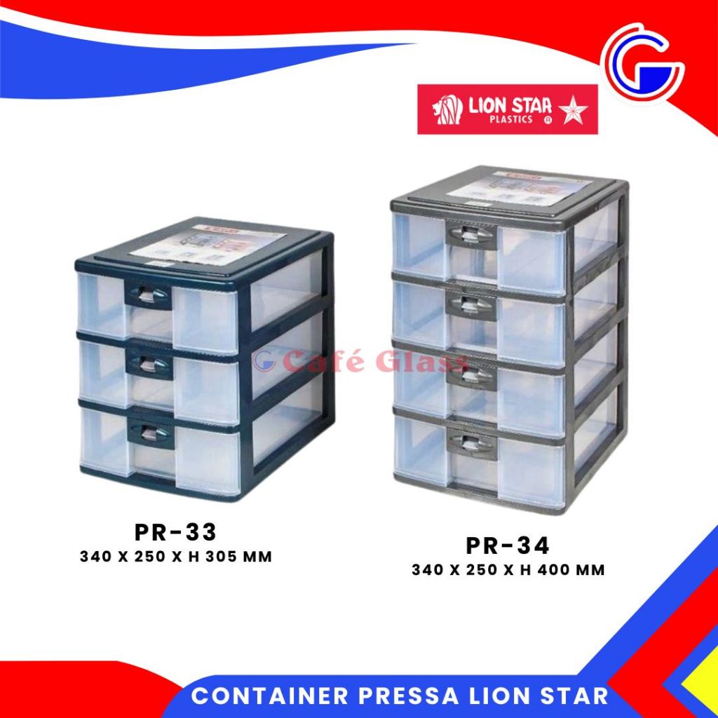 Container Laci Lion Star-Laci Penyimpanan Plastik Susun-Pressa Container A4 Susun