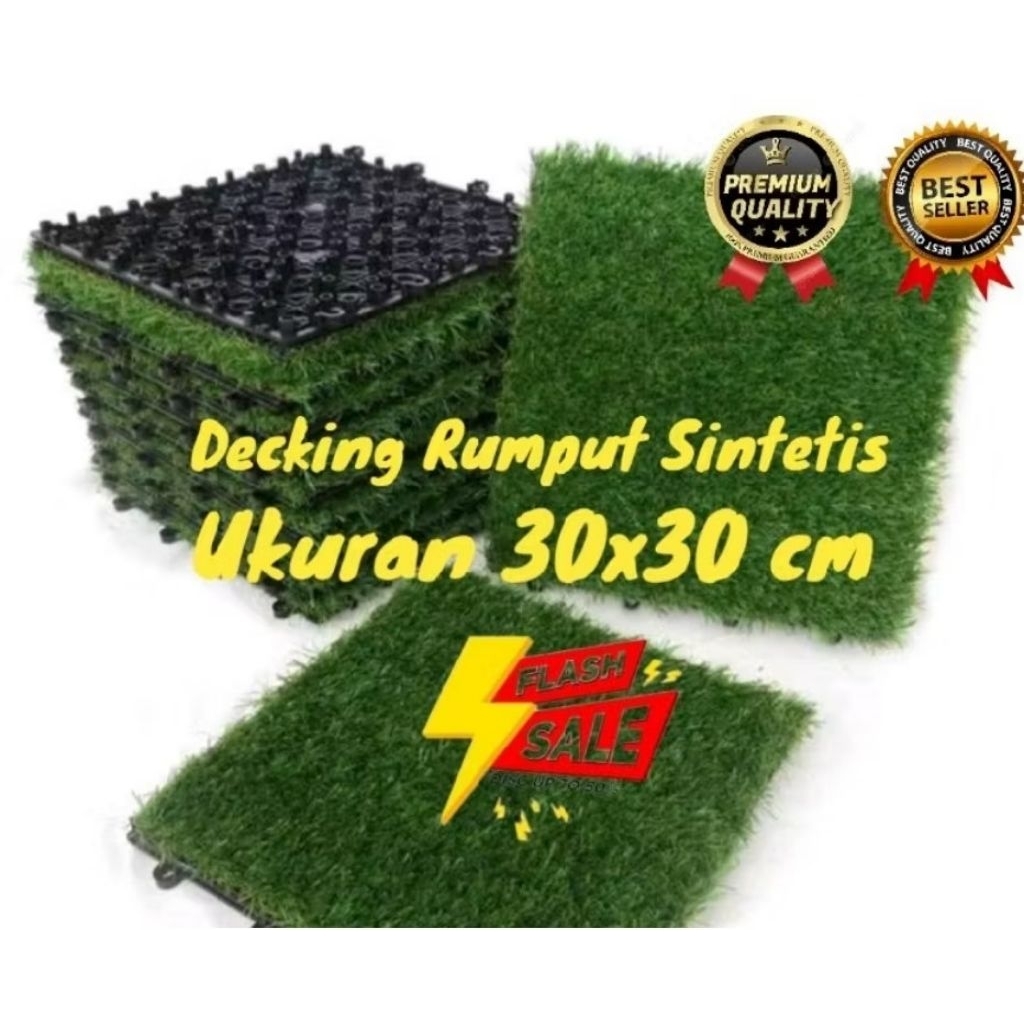 Jual decking tile rumput sintetis 30cm x30cm | Shopee Indonesia