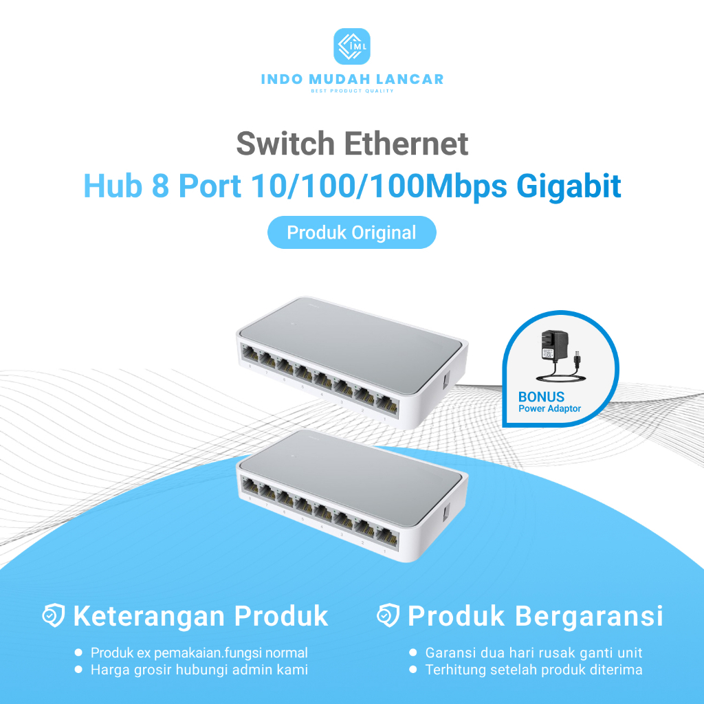 Jual Switch Hub 8 Port Gigabit 10/100/1000Mbps Ethernet 5-12V Bekas ...