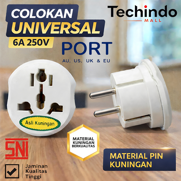Jual [BISA COD] Loop Universal Travel Adapter AU US UK to EU Plug 6A ...