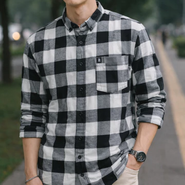 Kemeja Flanel Impor Pria Kuaitas Premium Lengan Panjang Motif Kotak