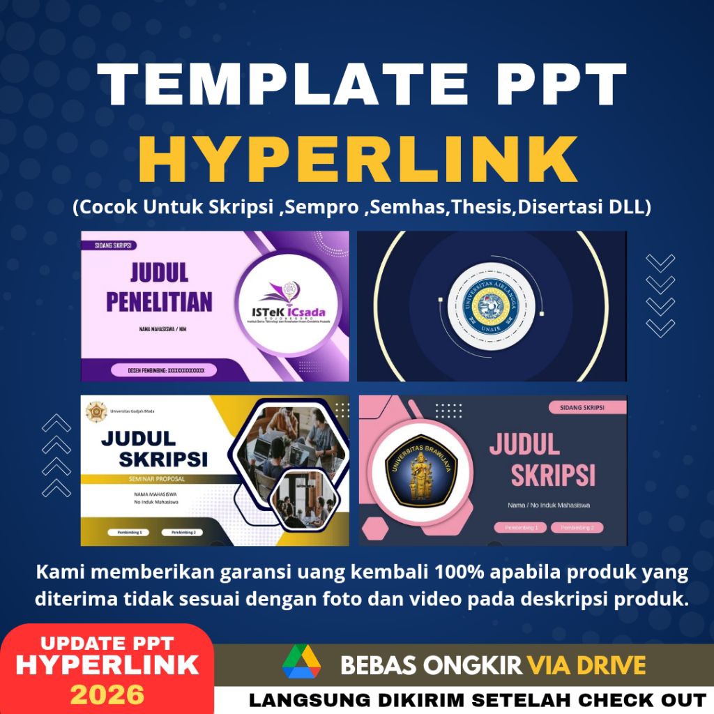 Jual Template PPT Hyperlink Skripsi Sempro Semhas Tesis Disertasi dll ...