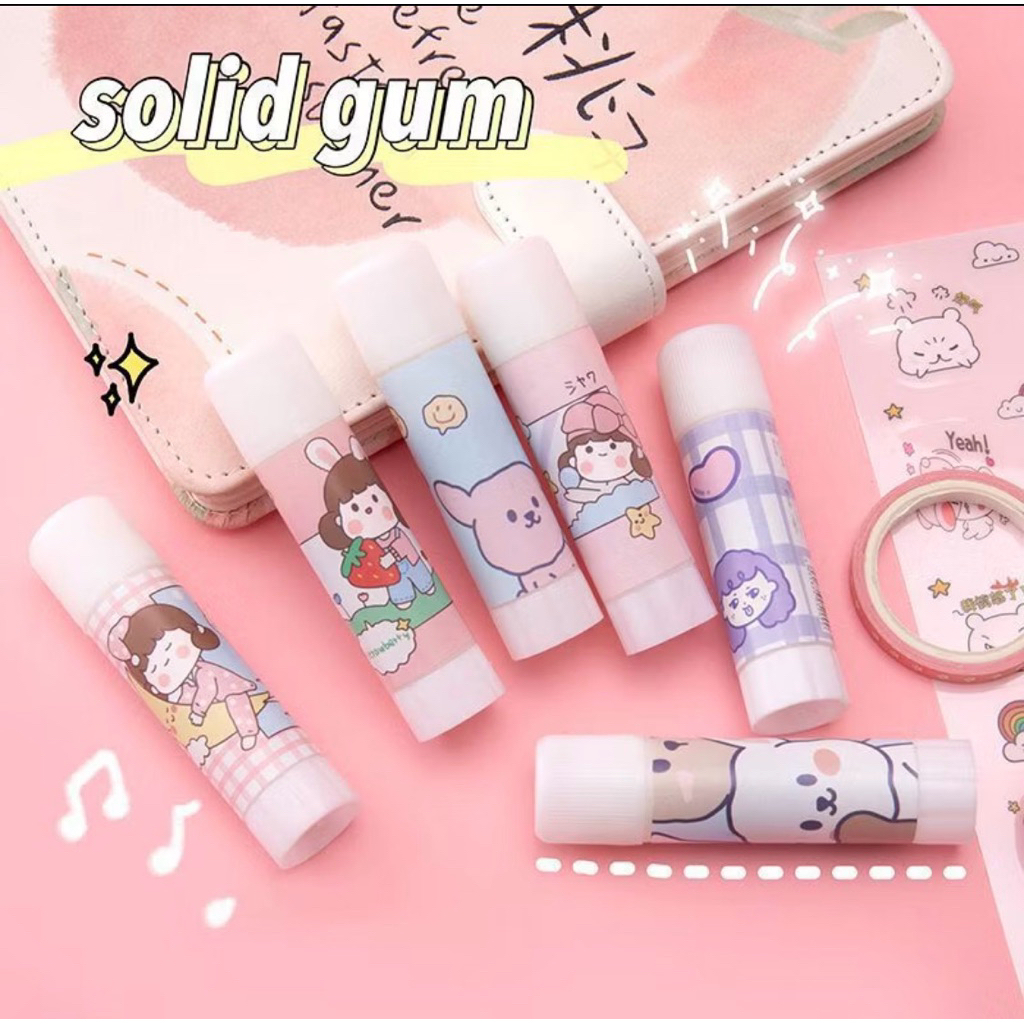 Jual SOLID GUM GLUE STICK KARTUN Paper Lem Kertas Lem Stik Putar Made ...