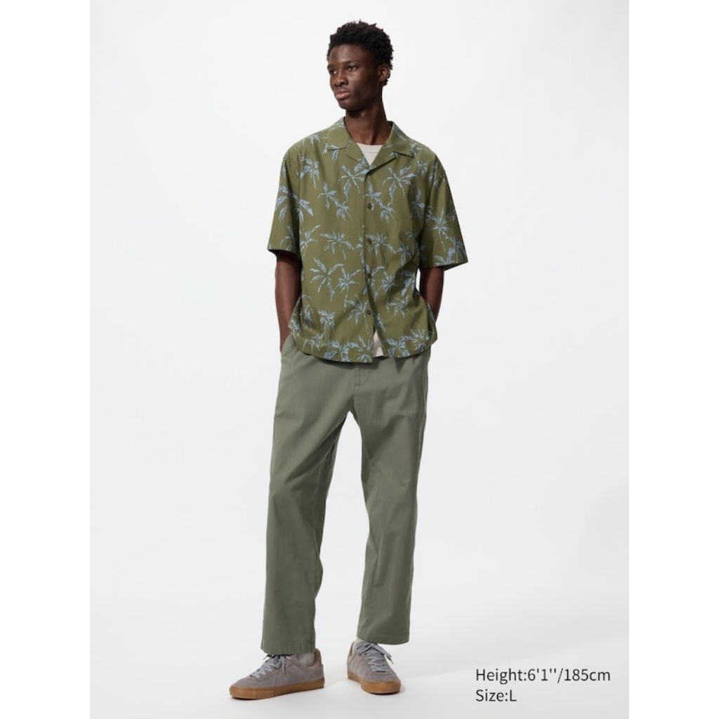 Jual Kemeja Katun Modal Kerah Terbuka Lengan Pendek UNIQLO ORIGINAL ...