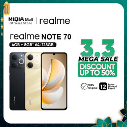 realme Note 70 4GB+8GB* | 64/128GB (6300mAh Battery | Military Grade Shock Resis