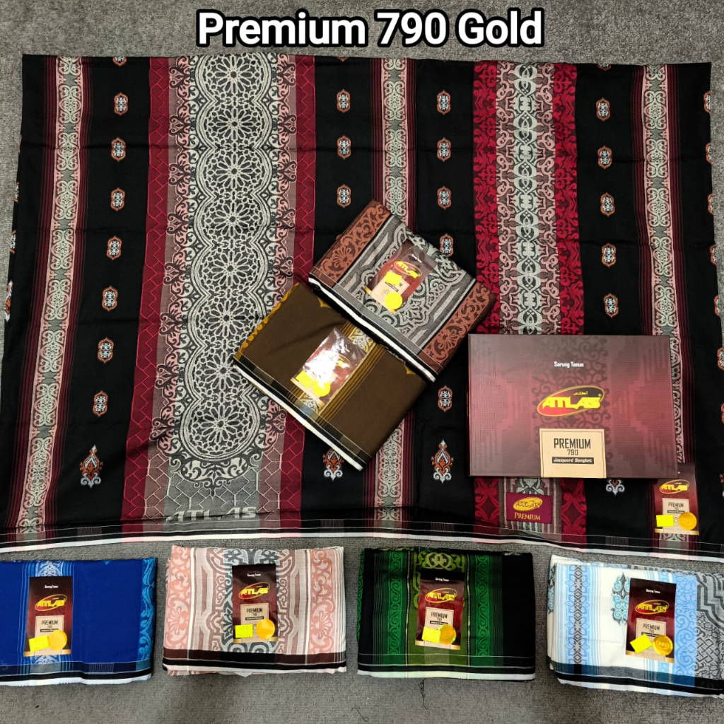 Jual sarung atlas premium Jaquard songket 790 gold | Shopee Indonesia