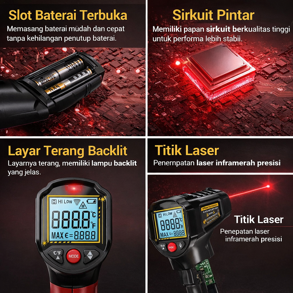 Jual Thermogun Thermometer Industrial Laser Infrared NonContact ...