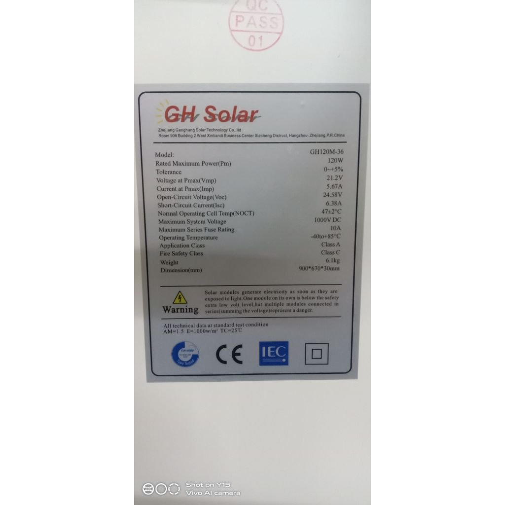 Jual Solar Panel GH 120Wp Mono Solar Cell Panel Tenaga Surya | Shopee ...